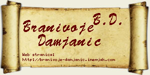 Branivoje Damjanić vizit kartica